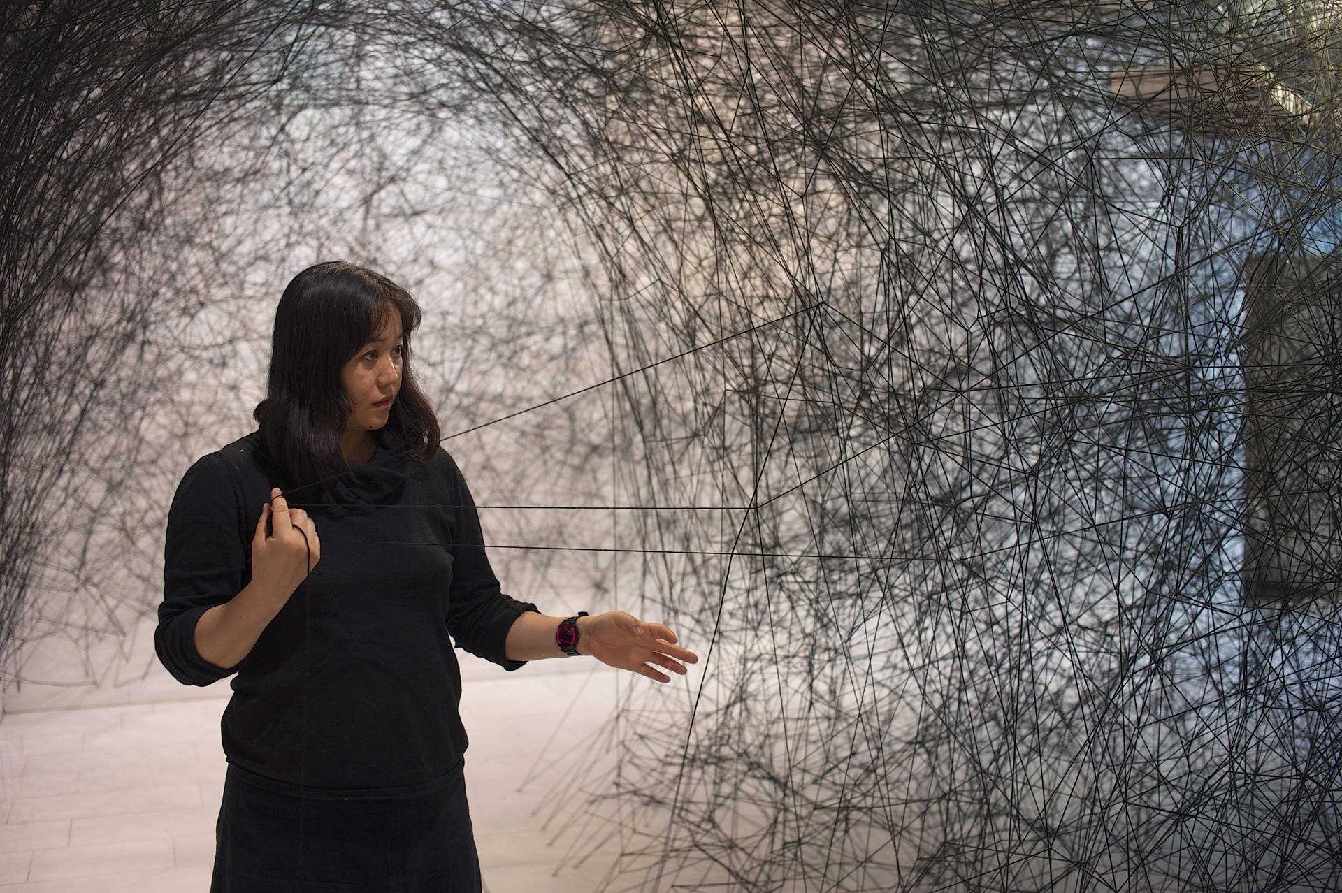Chiharu Shiota exhibition 'Infinity Lines' SCAD.edu