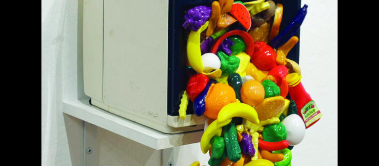 Emilio Maldonado, "Food Network," mixed media, 2013. Emilio Maldonado, "Food Network," mixed media, 2013.