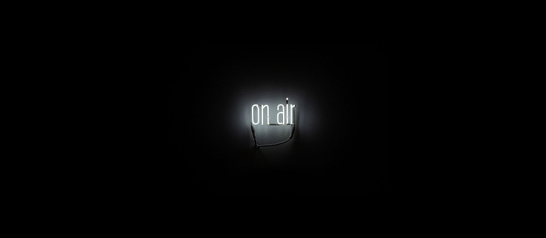 Laurent Grasso, "On Air," 2012, neon sign, transformer, 2012. Laurent Grasso, "On Air," 2012, neon sign, transformer, 2012.