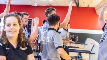 SCAD Savannah bowling coach Katie Thornton action shot