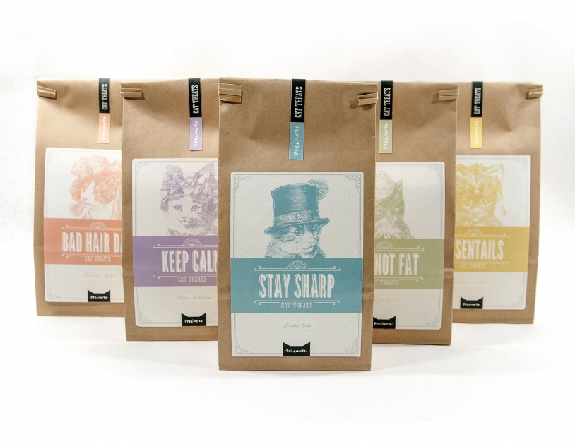 Graphic design student work, Miaou by Ann Bomar