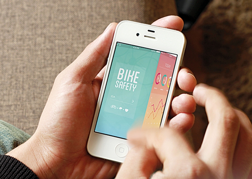 Graphic design student work, Bike Safety App by Medini Cardenas