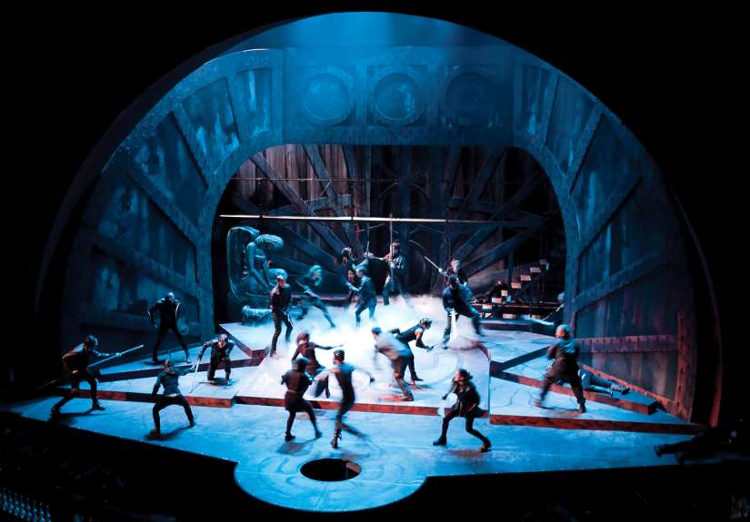 SCAD student production of Macbeth SCAD students performing on Macbeth set