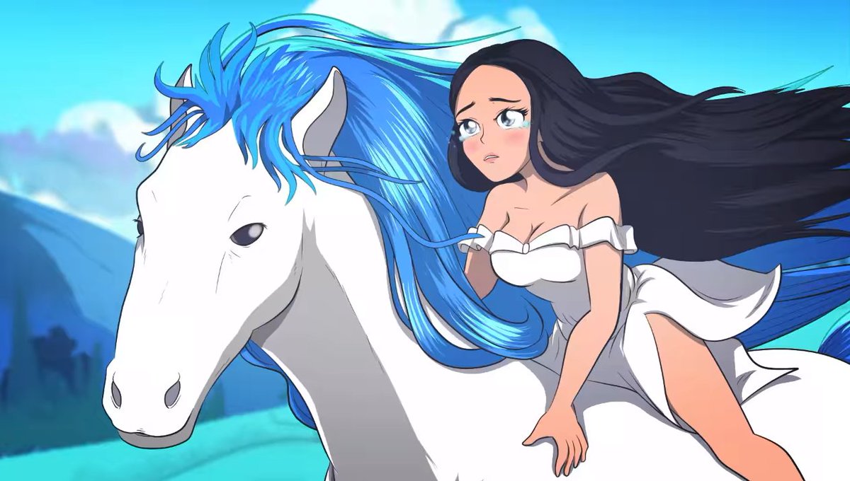 Animation still from Noah Cyrus' "Young and Sad" (2020).