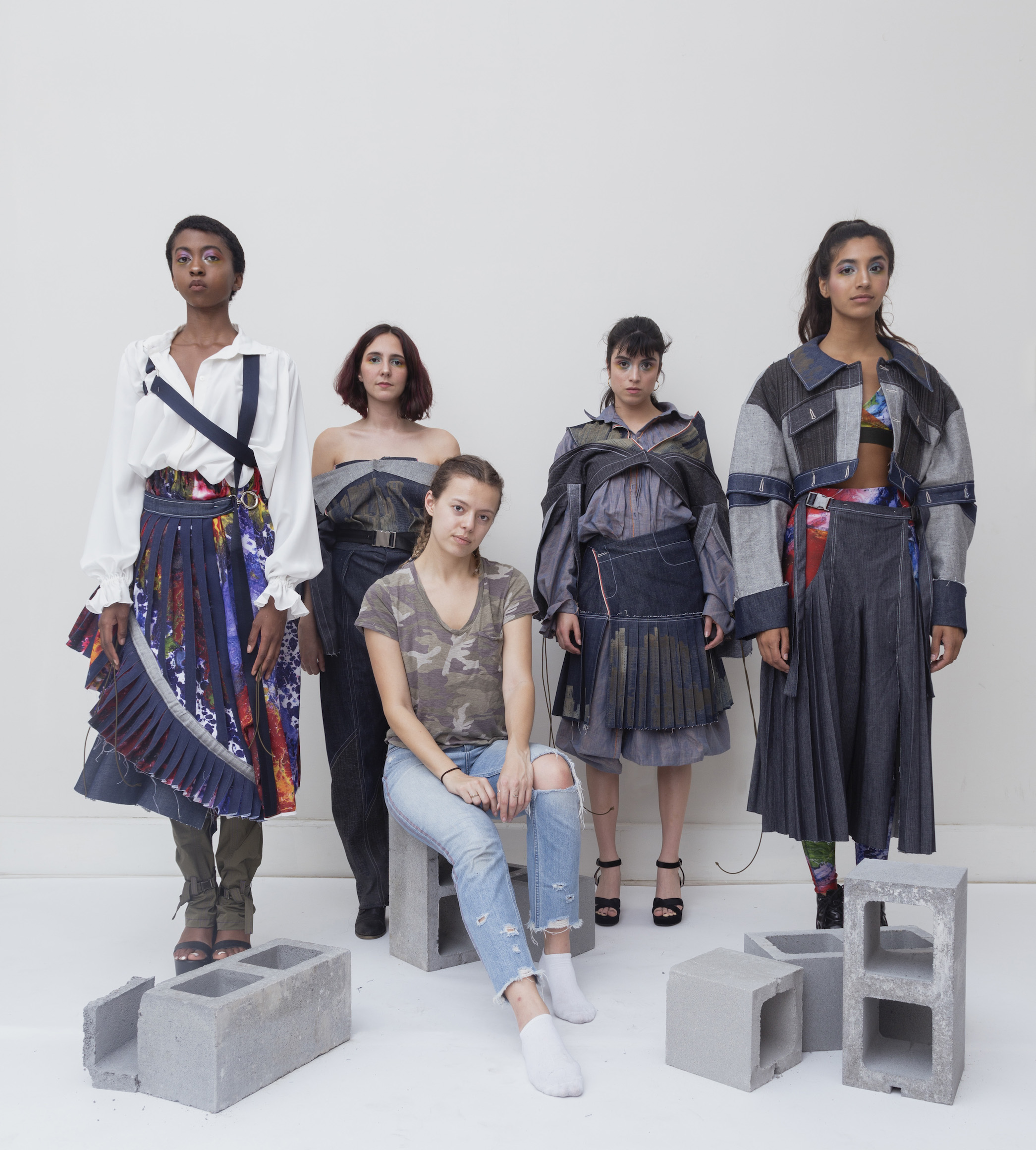 Linden Colby with fashion models
