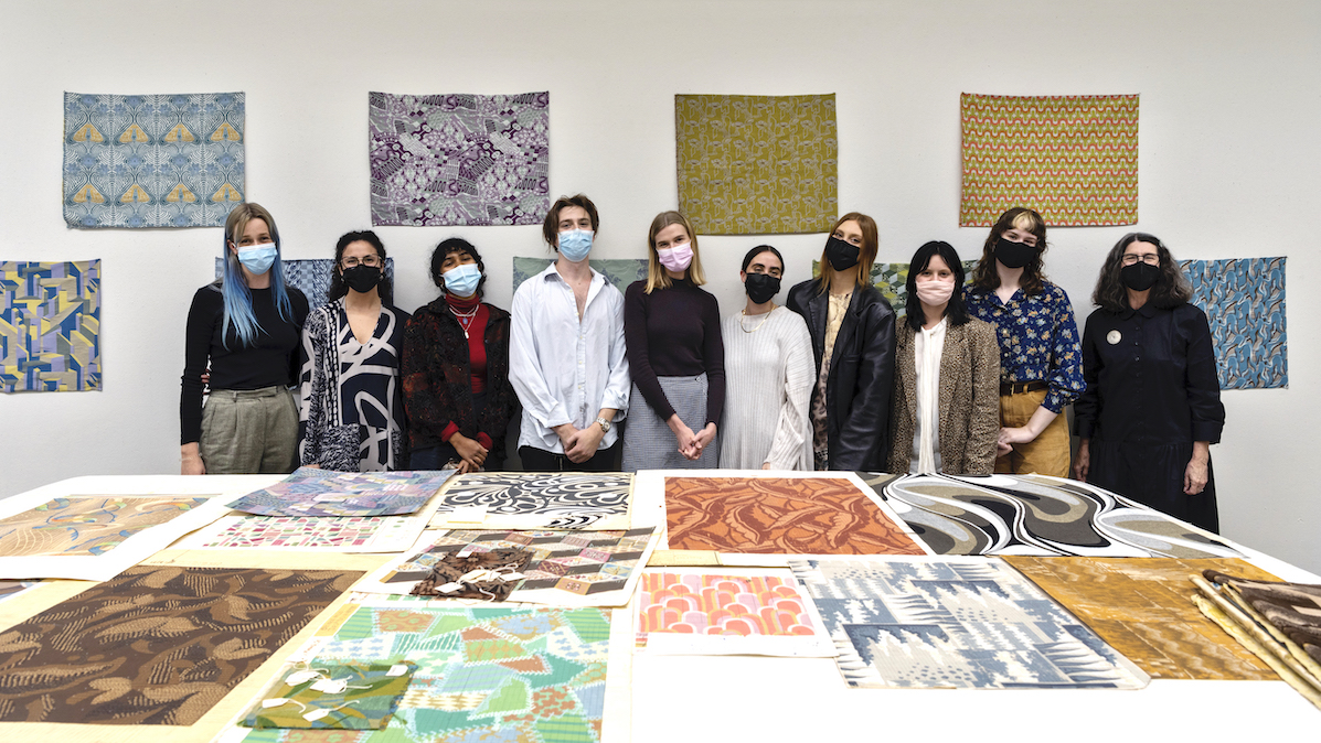 SCAD students present their fiber designs for the Design of Distinction Competition.