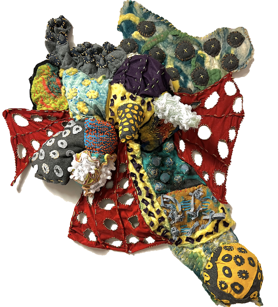 Saira Mary Netto, "Final Composition 1" from Rebirth + Regeneration, fibers senior thesis, 2022.