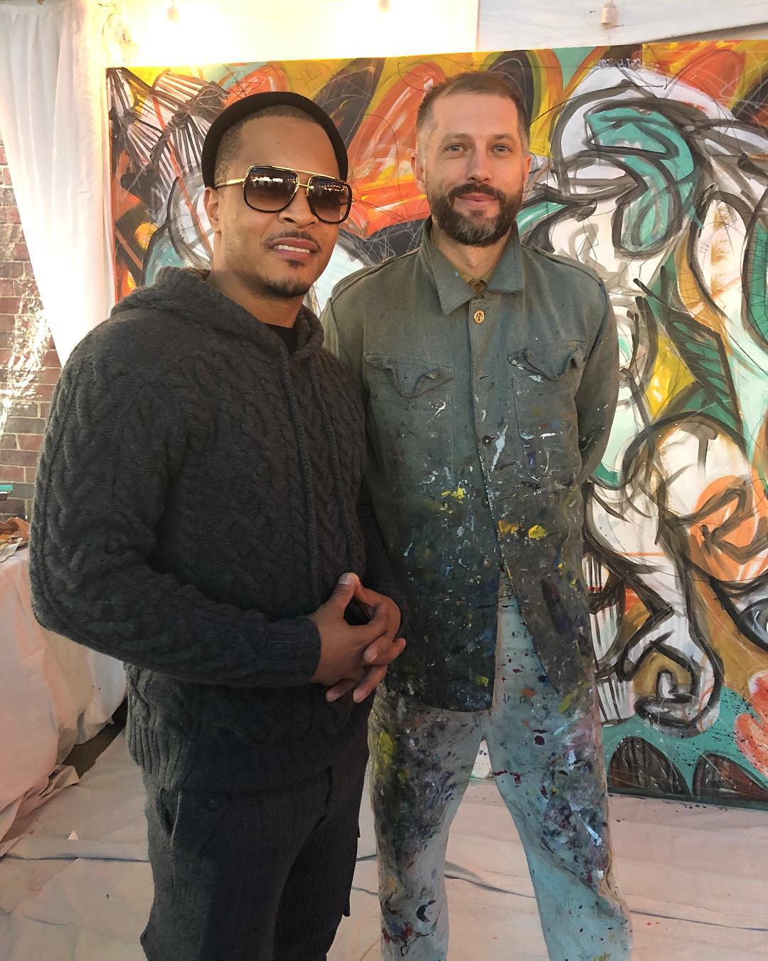 Paint-splattered Matt with Atlanta legend T.I.