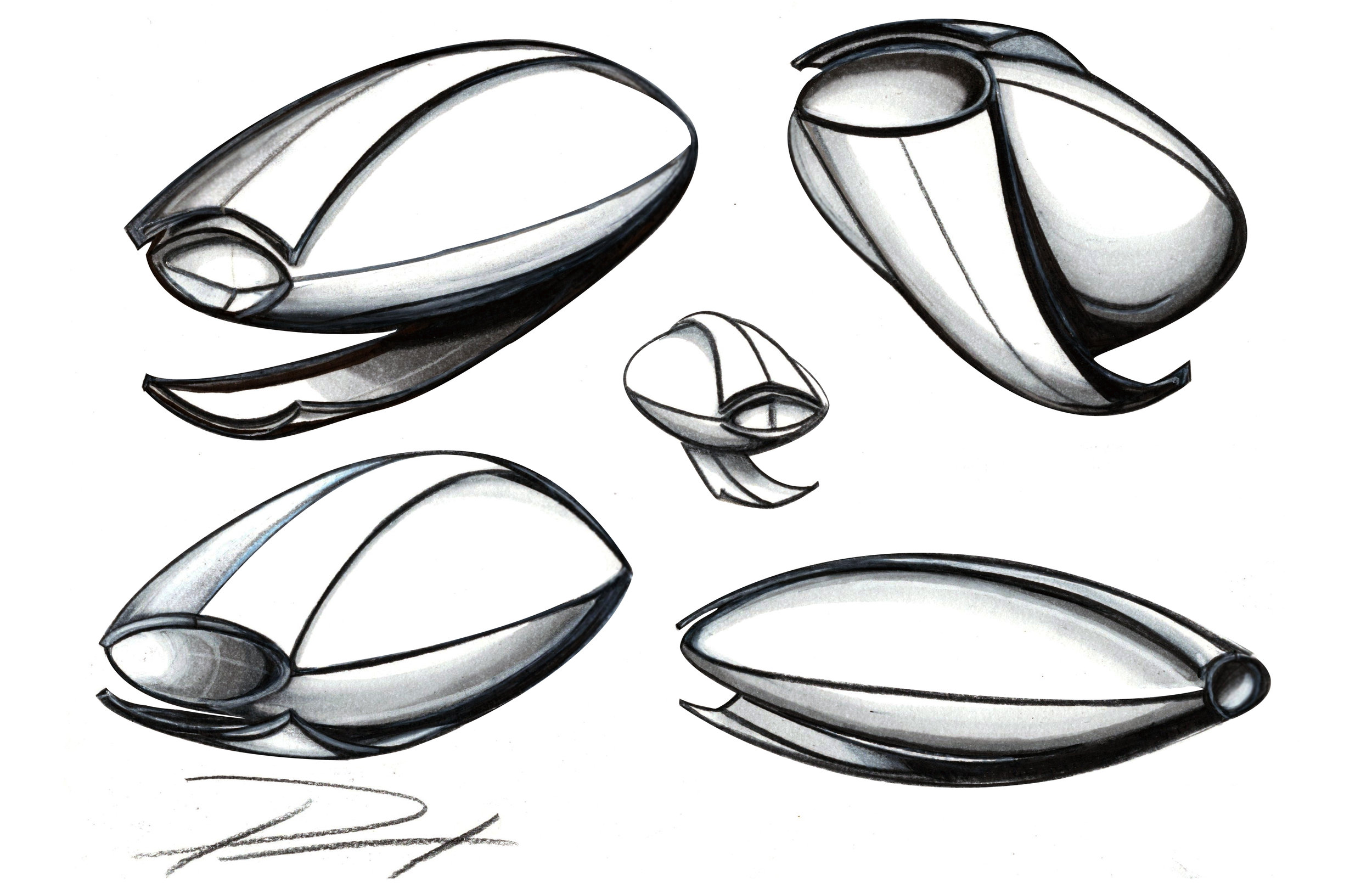 Sketches of Phillip Cox's submersible