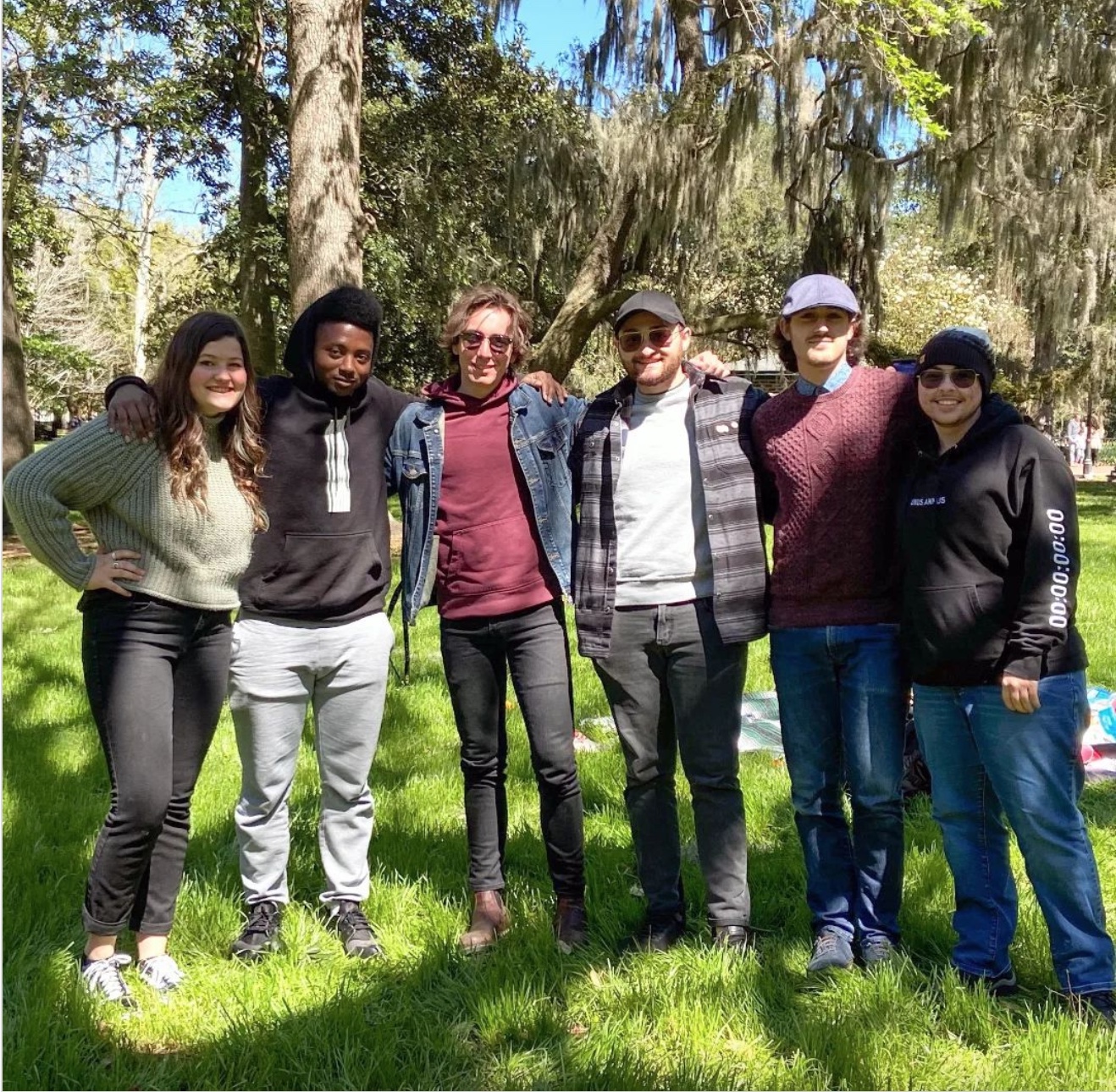 Left to right: Miranda Leighr, T’Naige Wallace, Ryan Harper, Jake Diana, Ben Gilbert, Valerian Ortmann.