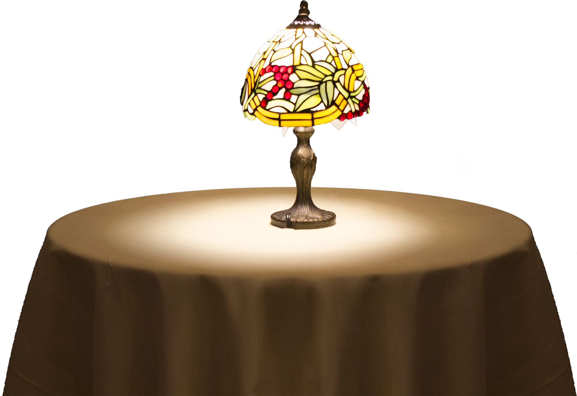 Vintage style table lamp illuminating the scene