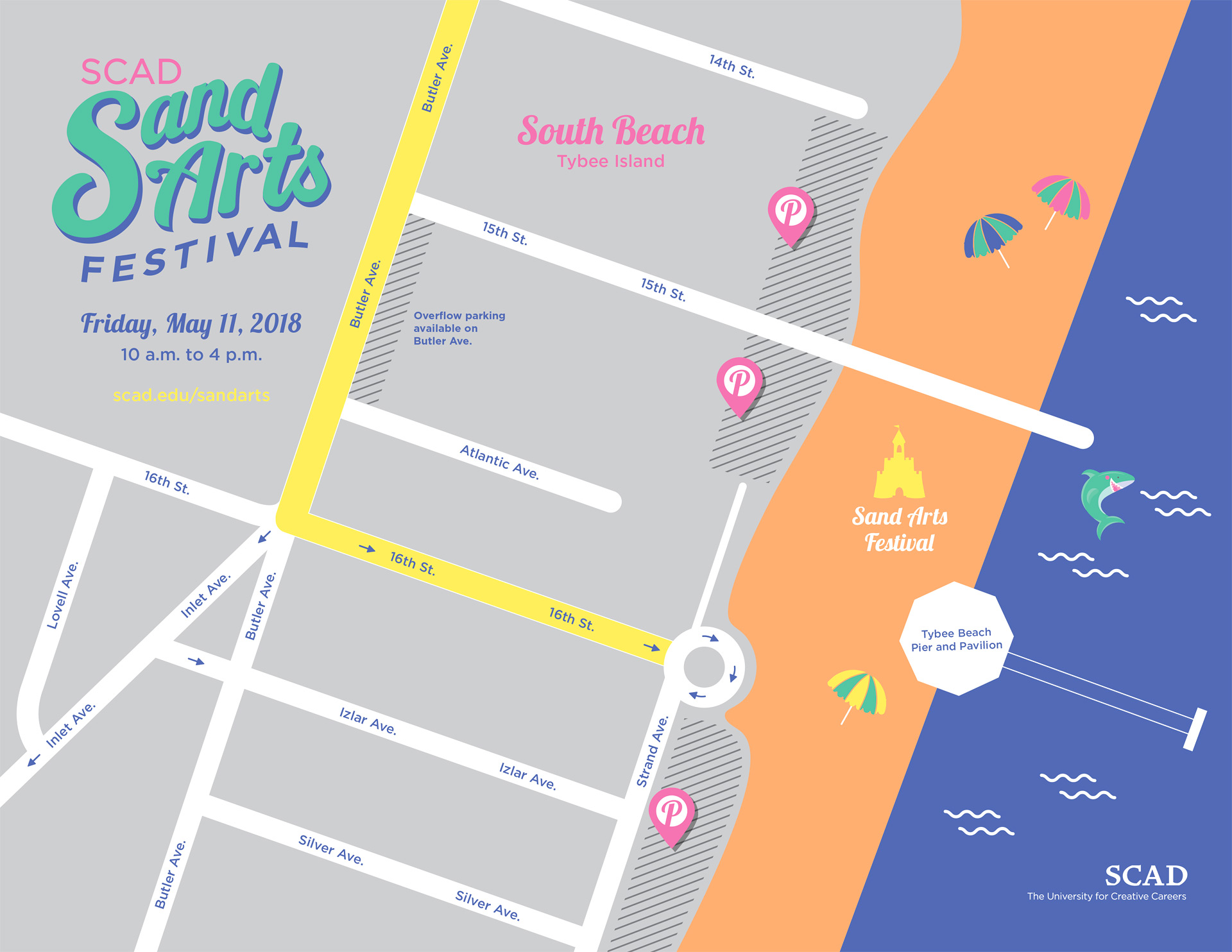 Map of the annual sand arts festival