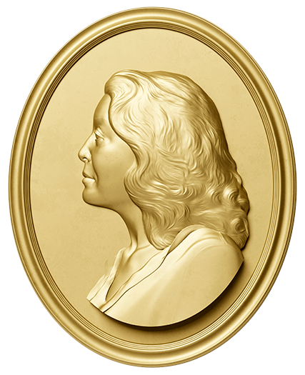 Relief portrait of Linda Evans