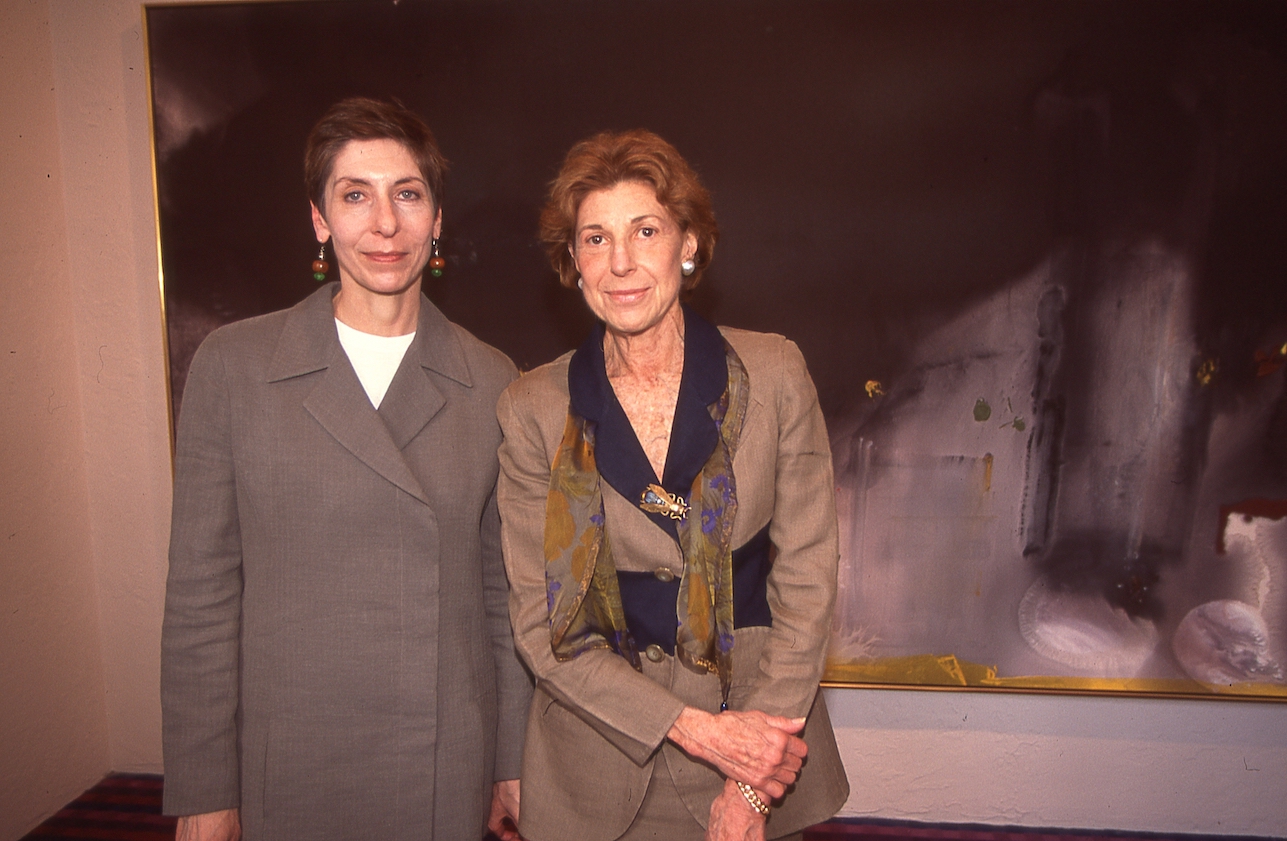 Karen Wilkin (left) with Helen Frankenthaler at SCAD, Savannah, GA, 1998.