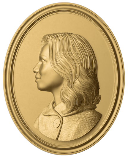 Bust of Women of Vision recipient Suzanne Shank