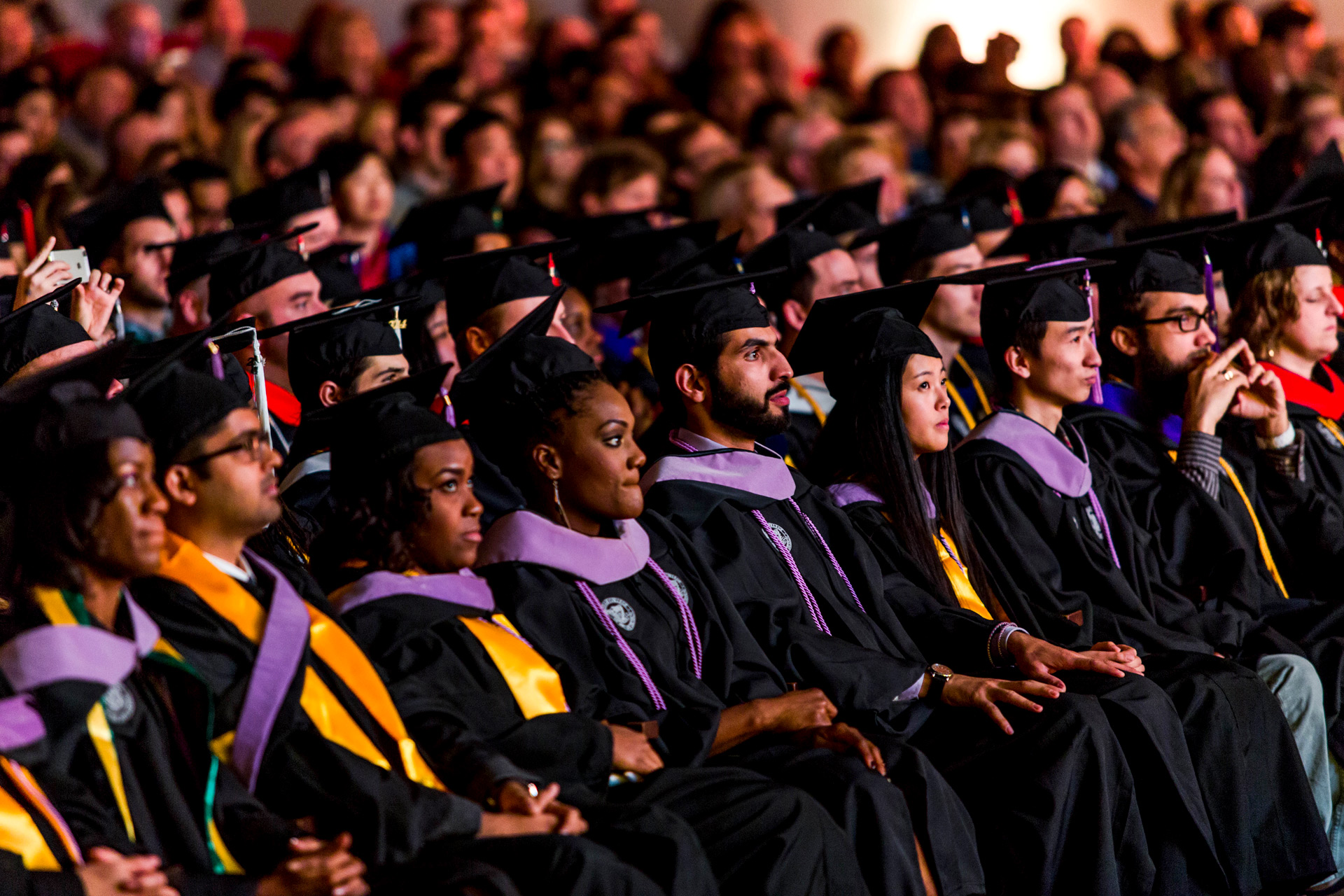 Graduates in cap and gown at SCAD commencement