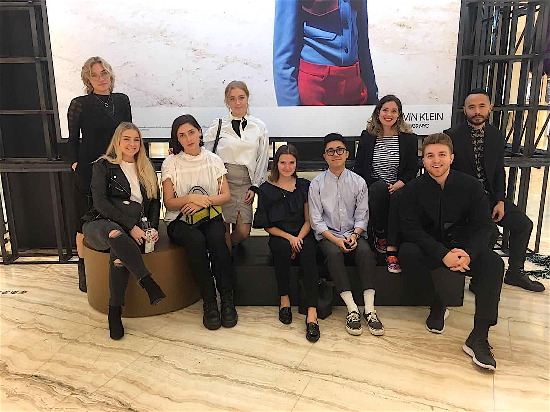 Fashion students gather for a photo during trip to Shanghai