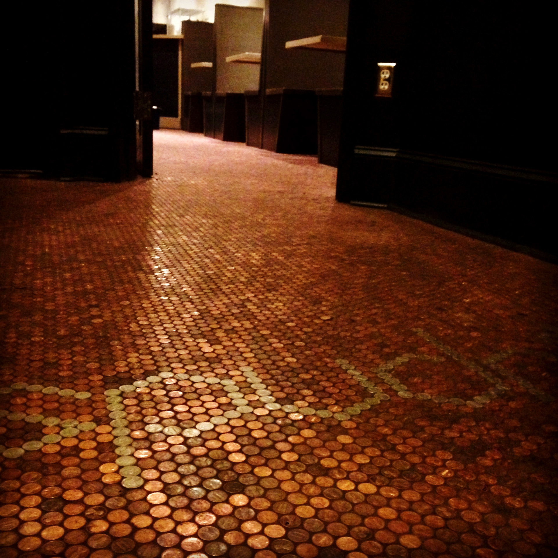 Floor made out of pennies