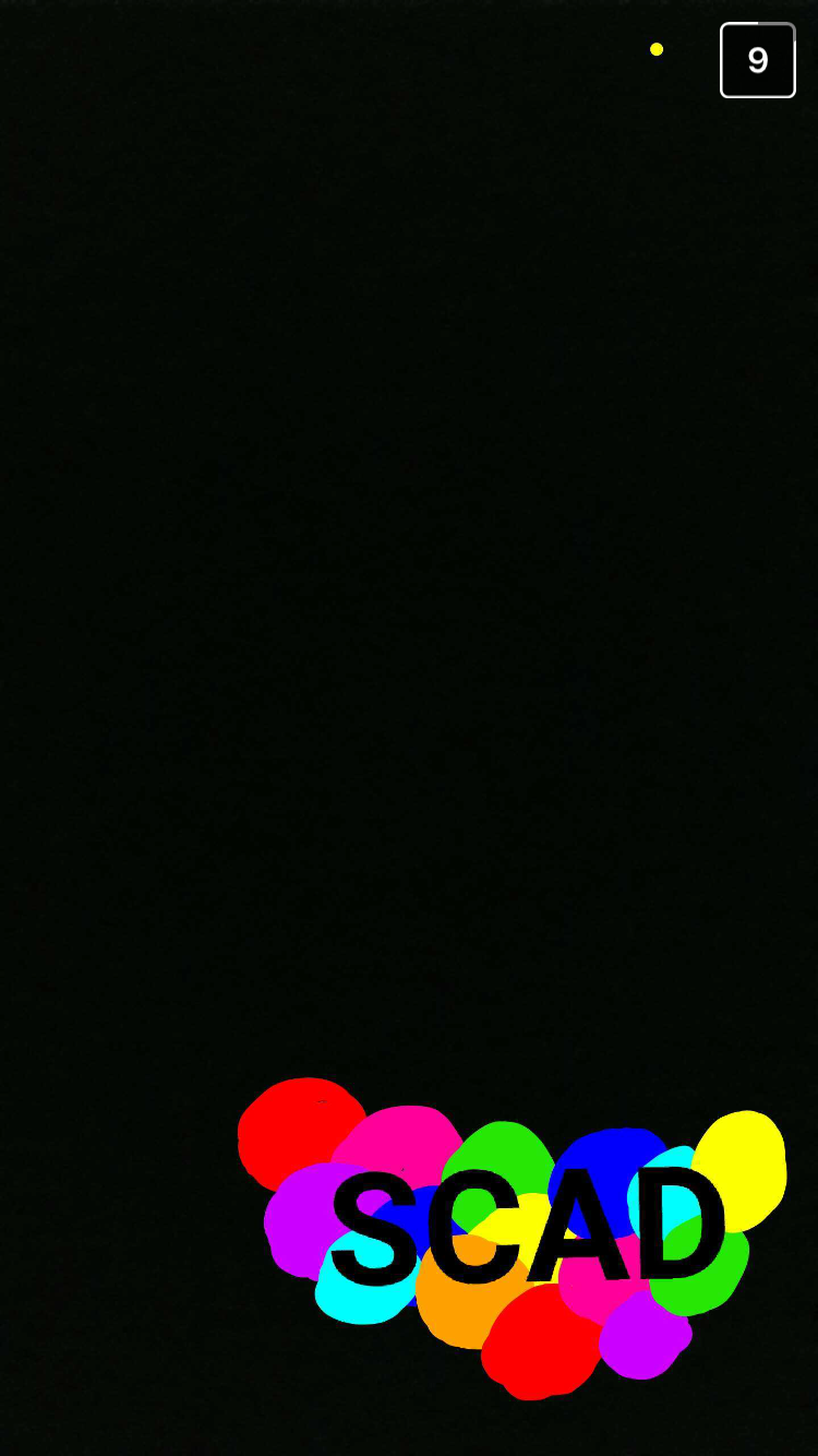 Instagram geofilter with colorful dots