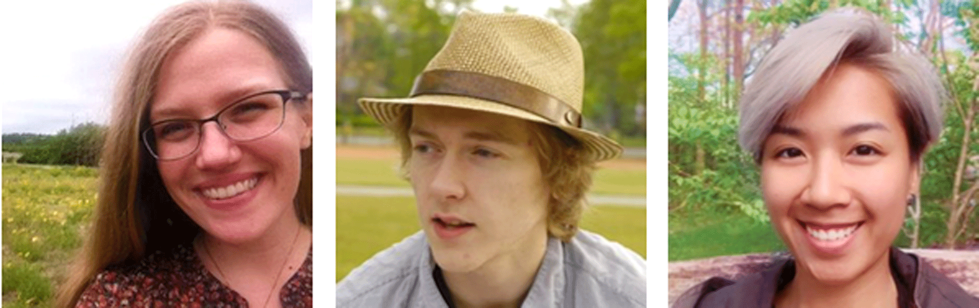 Three student headshots