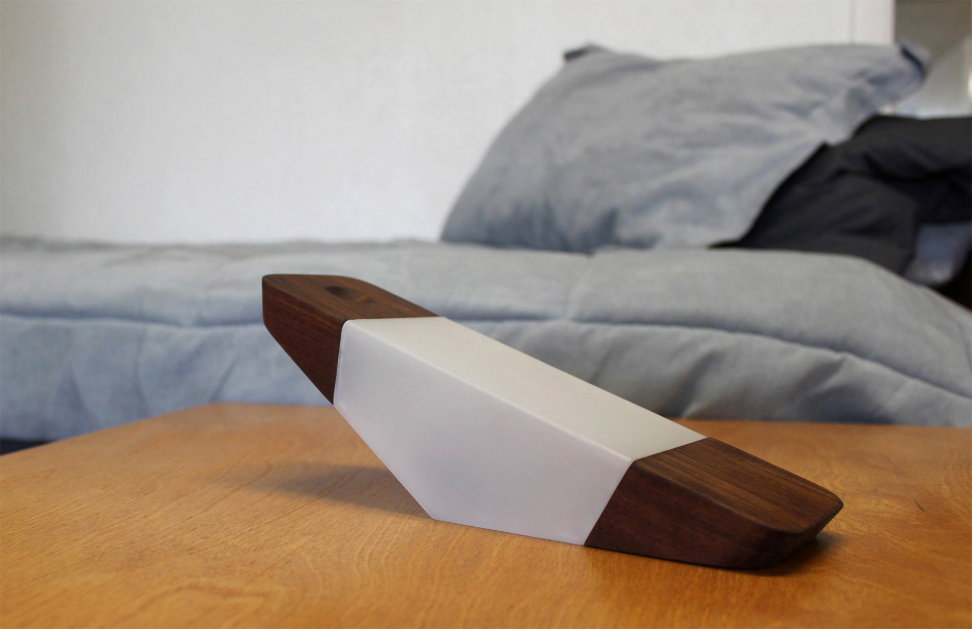 Industrial design student Nick Baker's Prism bedside lamp  
