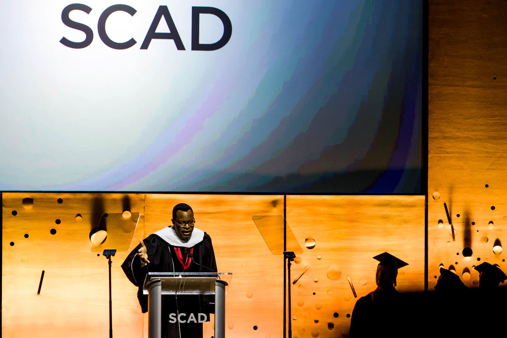 Geoffrey Fletcher at SCAD podium