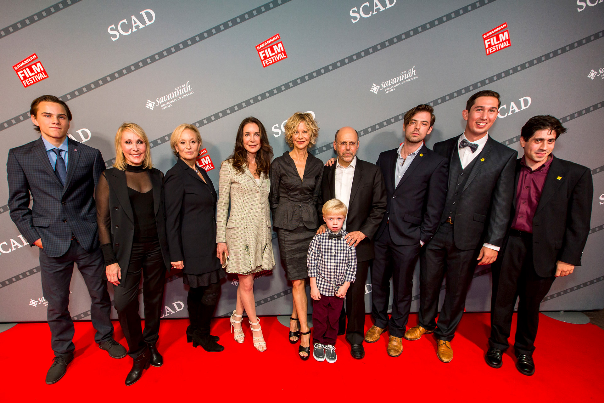 Meg Ryan and fellow cast members on red carpet at annual Savannah Film Festival