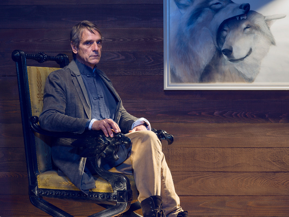 Portrait of Jeremy Irons by photographer Adam Kuehl.