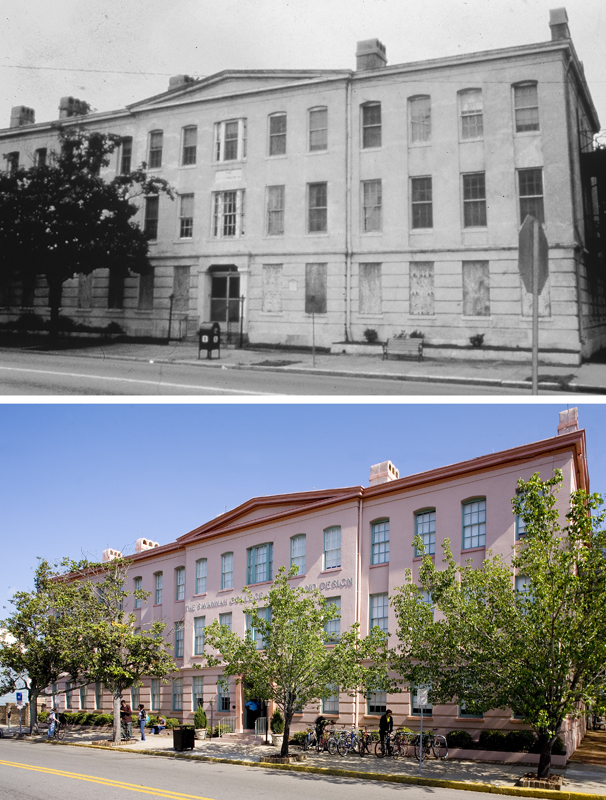 Historic and modern image of Norris Hall