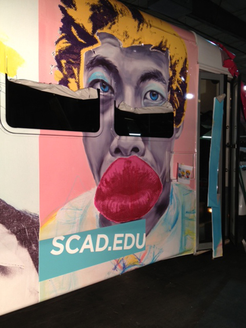 Detail of SCAD Art Basel bus