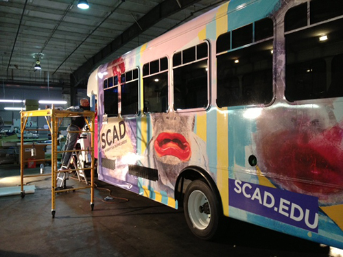 SCAD Art Basel bus in progress