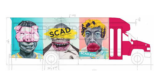 Sketches of SCAD Art Basel bus