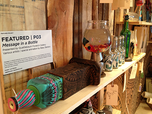 Bottles on shelf