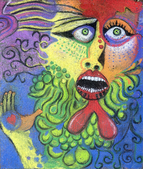 Abstract of a woman's face in chalk