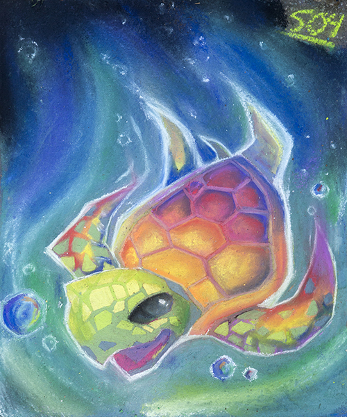 Sidewalk art turtle