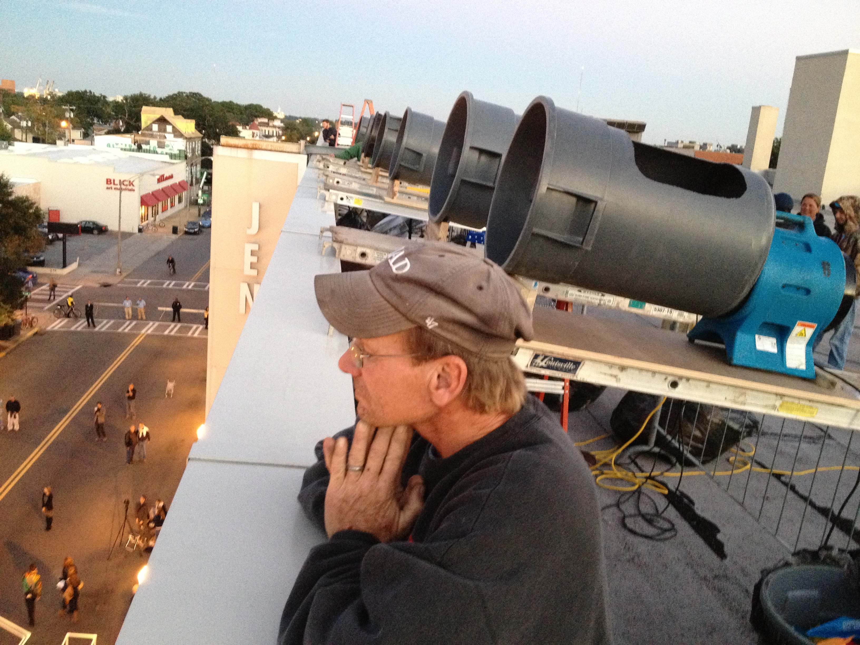 Ken with air cannons on roof