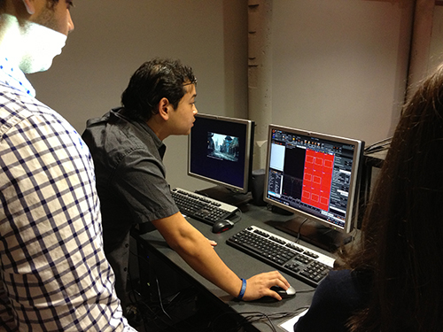 Students working at computer