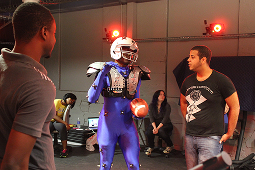 Student doing a motion test