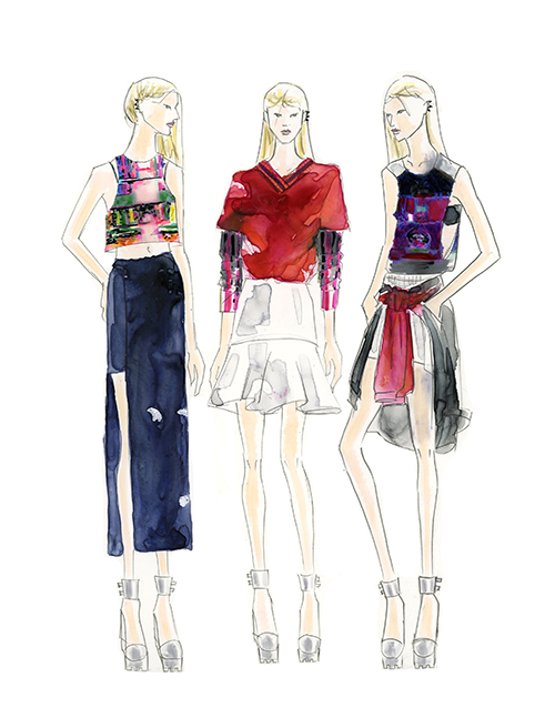 Sketches of garments by My Dinh 