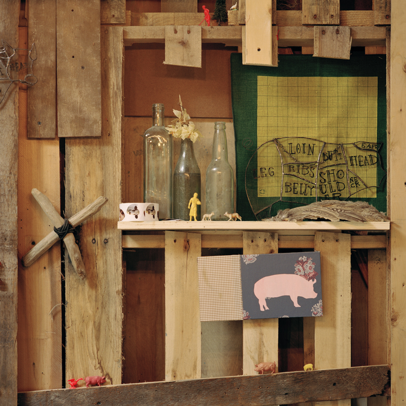 Wooden shelf inside Domestic Construction studio