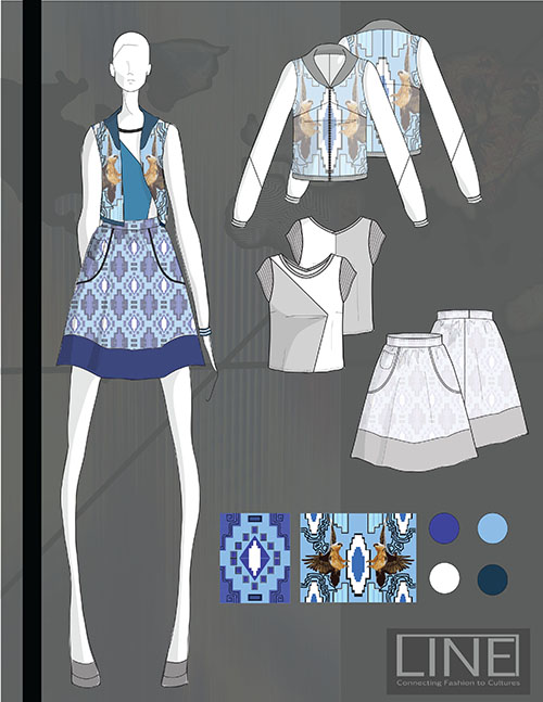 Sketches of garments and patterns by Oliver Selby