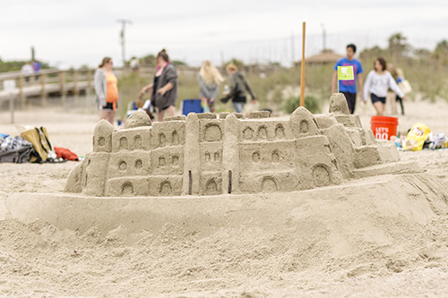 Poetter Hall sculpted in sand