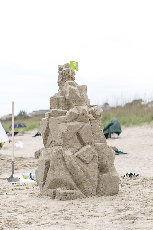 Geometric sand sculpture