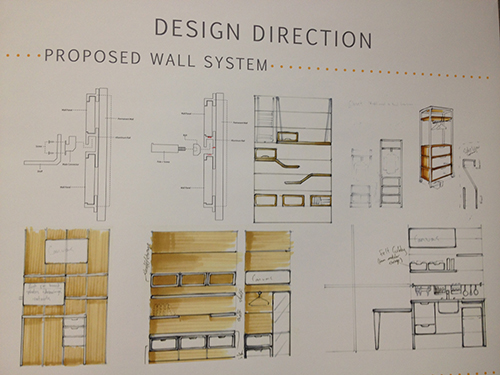 Sketches detailing SCADpad's wall system