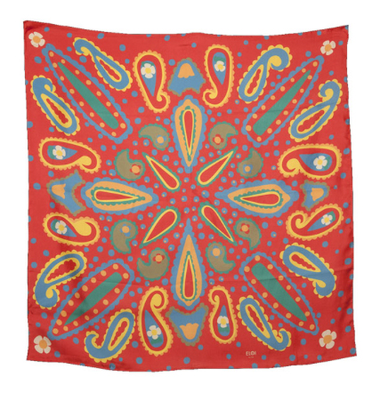 Red printed scarf