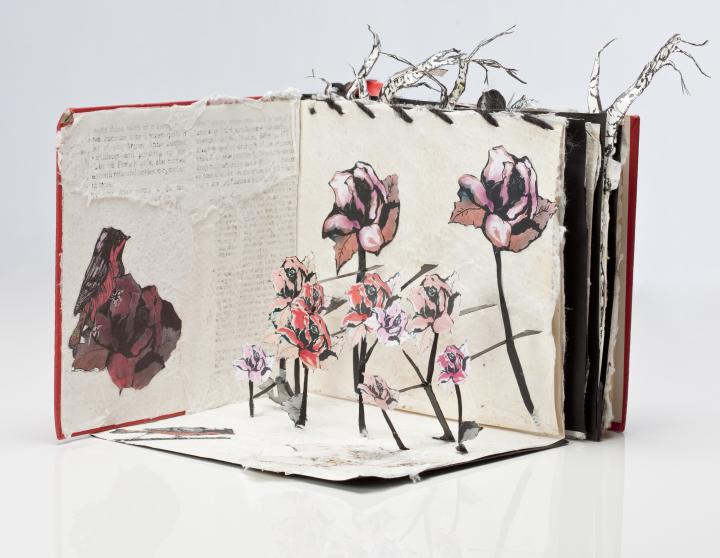 Roses in a pop-up book