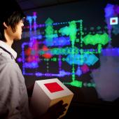 Interactive design and game development student demonstrating project