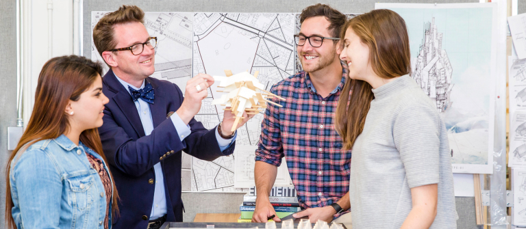 Savannah architecture students work with a professor