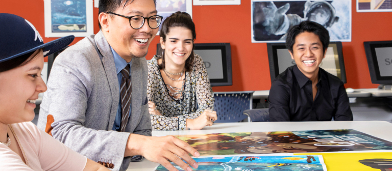 SCAD illustration professor in classroom with students