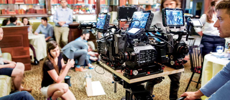 Multiple cameras rigged to capture VR film